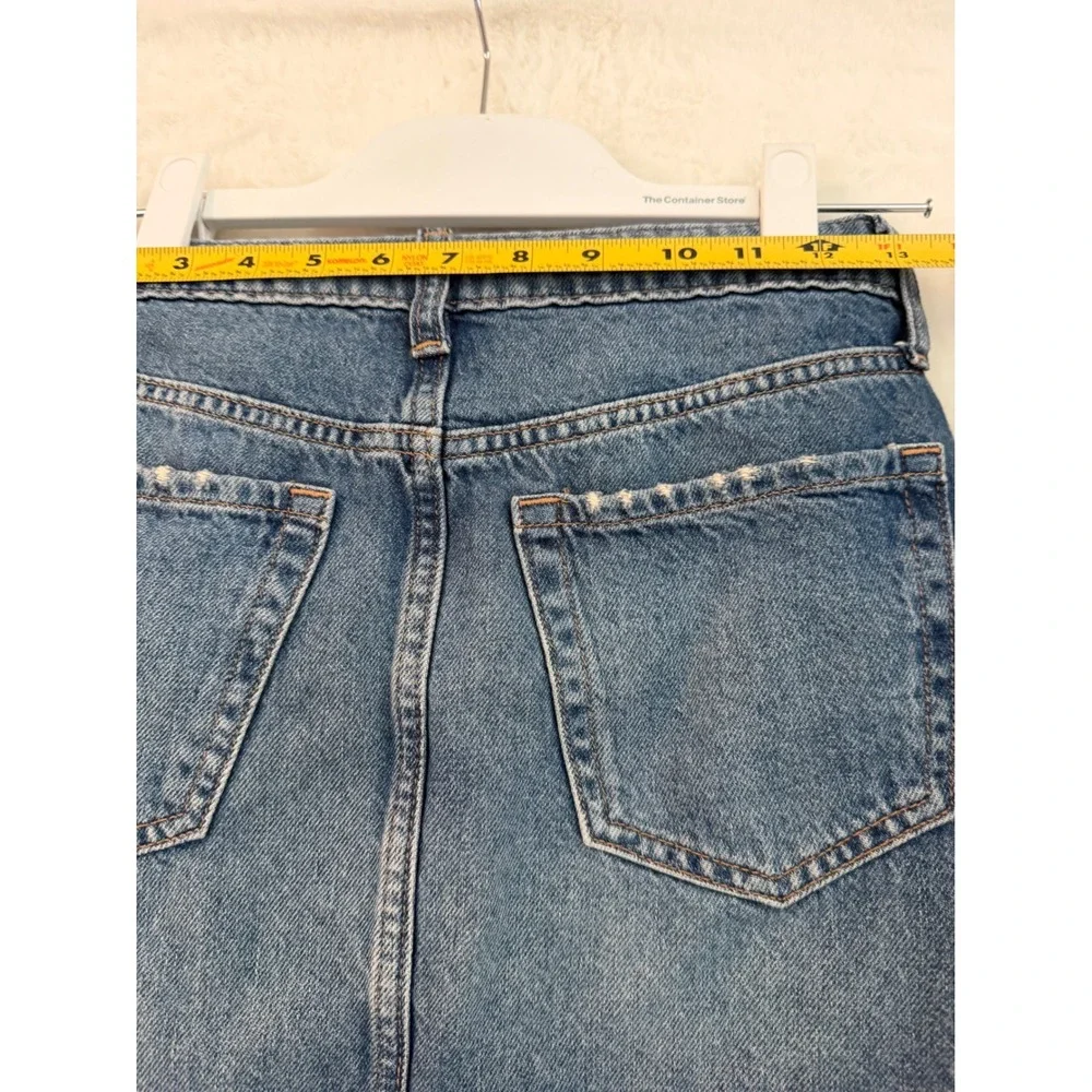 Gap Kids Girls Blue Distressed Denim Mini Skirt Size 14 Adjustable Waist‎ Frayed